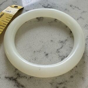 White light color jadeite bracelet bangle 3”